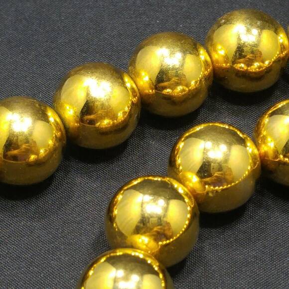 Vintage Monet Gold Plated Beaded Necklace 15mm Beads 1950s–1960s - Picture 9 of 10